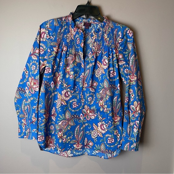 J Crew Liberty Classic Popover Top Flora Belle - Sz 0 - Picture 13 of 13